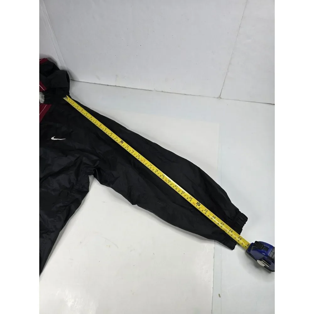 Nike XL (18-20)Kids Windbreaker Hooded‎ Vintage Jacket Black Red